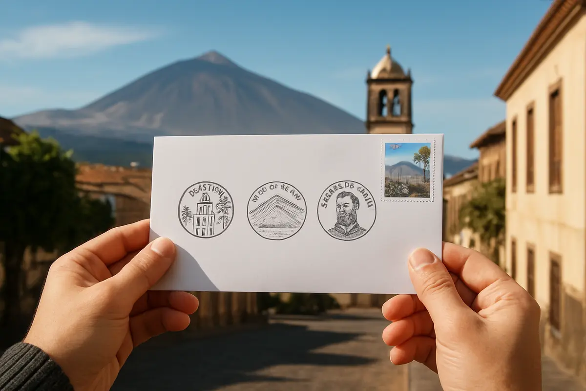 Tres matasellos cuentan la historia de La Orotava, del Teide a Ezequiel de León Imagen ilustrativa: Tres matasellos cuentan la historia de La Orotava, del Teide a Ezequiel de León